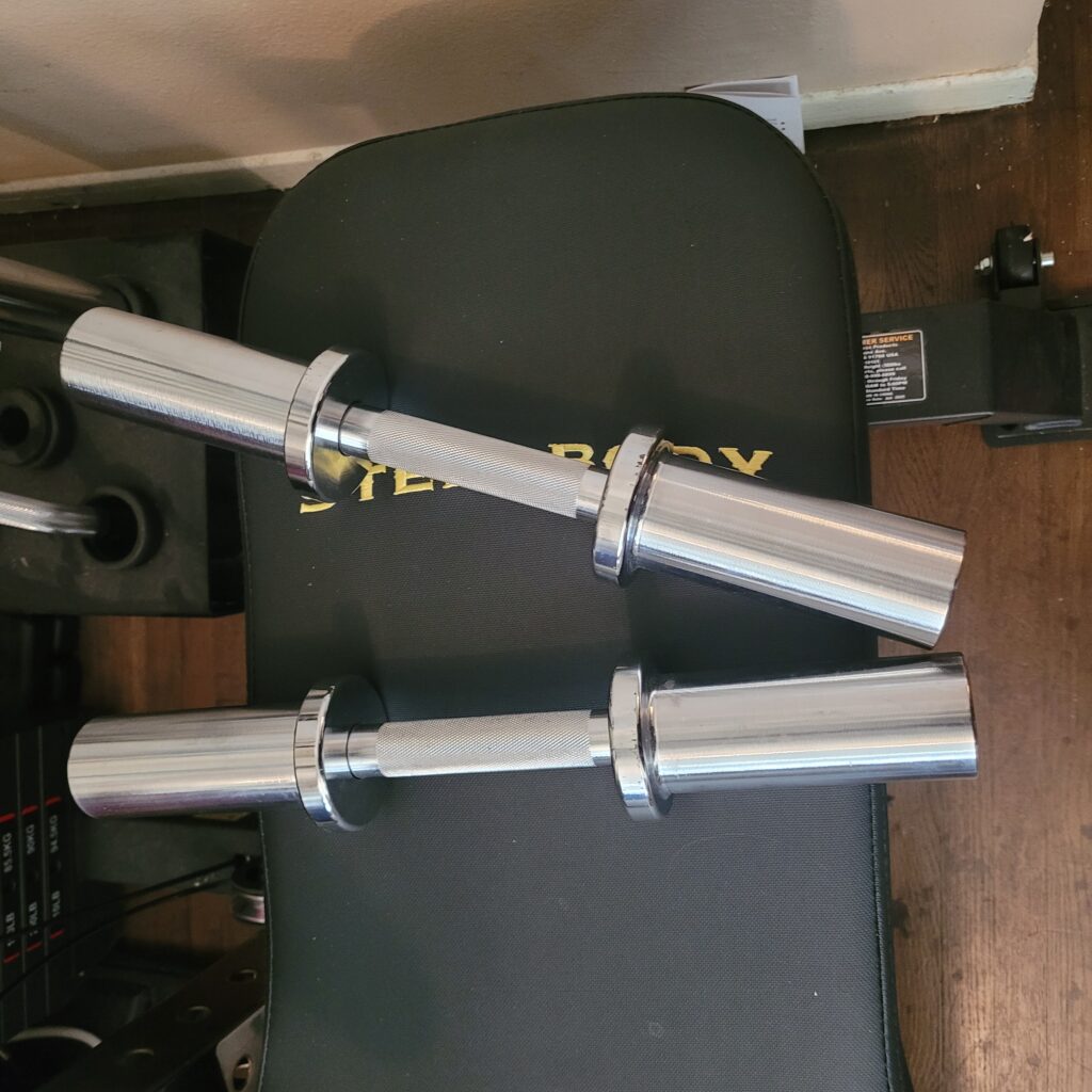 Chromed loadable Olympic dumbbell handles